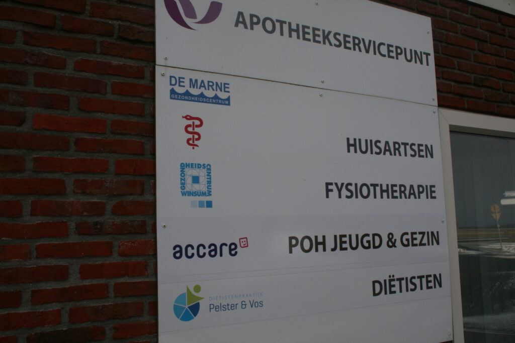 Bord Disciplines Fysiotherapie de Marne vestiging Leens